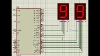 Counting from 0 to 99 using 8051 microcontroller with 7 segment display [upl. by Oilla]