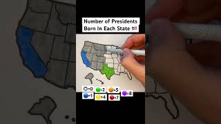 Number of Presidents Born In Each State 🇺🇸 usa unitedstates map geography states [upl. by Rutra808]