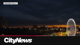 WATCH Darkness blankets Niagara Falls during solar eclipse [upl. by Breban]