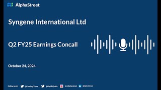 Syngene International Ltd Q2 FY202425 Earnings Conference Call [upl. by Gredel]