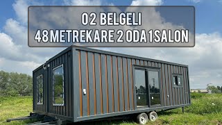 O2 BELGELİ 48 METREKARE 2 ODA 1 SALON ÖZEL ÜRETİM MODÜLER KONTEYNER [upl. by Nimocks505]