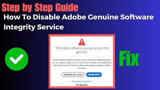 How To Disable Adobe Genuine Software Integrity Service [upl. by Arreyt]