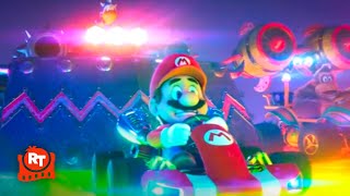 The Super Mario Bros Movie  Mario Kart Rainbow Road Scene  Movieclips [upl. by Nylinnej450]