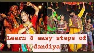 Dandiya dance steps video  Learn 8 easy dandiya steps for beginners  Navratri dance song tutorial [upl. by Sam26]