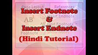 Insert Footnotes and Endnotes Microsoft Office Word 20072010 Tutorial in Hindi [upl. by Eydie]