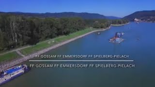 Frachtschiff in der Donau bei Emmersdorf auf Grund gelaufen  3 Feuerwehren im Dauereinsatz [upl. by Lovato37]