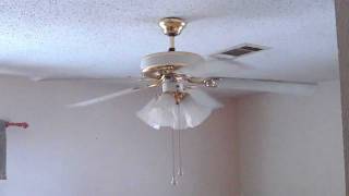 52quot White amp Polished Brass Sears High Gloss Ceiling Fan [upl. by Pouncey]