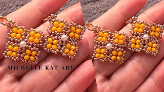 Beaded earrings tutorial easy how to make earrings with rondelle 35x3mm step by step easy diy [upl. by Ydnim61]