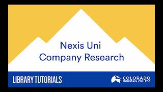 Nexis Uni Company Research [upl. by Eek953]