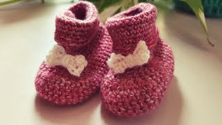 Scarpine  calzini per neonato alluncinetto Facili e veloci tutorial [upl. by Kellene]