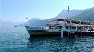 Take the Passenger Steamer from Gersau to Beckenried Lake Lucerne Switzerland [upl. by Averill615]