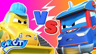 Super Bulldozer stops the EVIL ROBOT  Bulldozer Compilation for Kids  Super Truck [upl. by Nattirb]