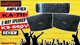 KONZERT AMPLIFIER KA711 AND 3 WAY SPEAKER KS650V  UNBOX AND REVIEW [upl. by Veleda300]