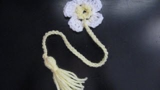 Crocheted Daisy Book Marker plus How to make a tassel [upl. by Bremser]