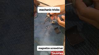 mechanic tricks how to magnetize screwdriver mechanic tips tricks hack tjautocare shorts [upl. by Jacques]