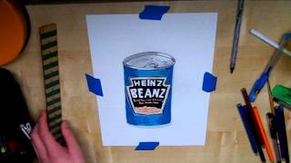 Drawing a Heinz Beanz Can [upl. by Bradlee186]