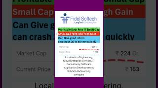 Fidel Softech Small Cap IT subscribe stockmarket smallcapstocks [upl. by Stoecker]