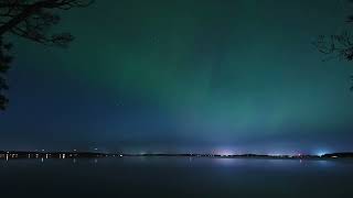 20241010 Aurora timelapse over Lake Mendota Madison WI with planes landing [upl. by Randy733]