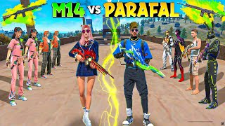 Evo ParaFal vs M14 on Factory Roof  Girls vs Boys Gun Skin Challenge  Free Fire [upl. by Ayanat]