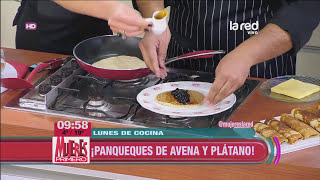 Receta de panqueques de avena y plátano [upl. by Hagep]