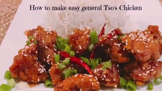 How to make Easy General Tsos Chicken Recipe [upl. by Odnalro459]