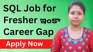 SQL Developer Job For Fresher role Career Gap people can also apply  Pashams [upl. by Nancy]