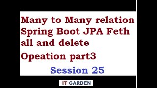 Many to Many relation Spring Boot JPA using User and Role example part3  Session 25 [upl. by Philipson]