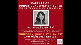 Webinar for Parents of Donor Conceived Children [upl. by Sikras]