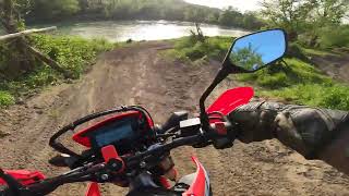 Honda CRF300L on MX track Stock suspension [upl. by Enelyak]