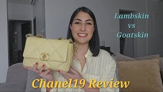 Chanel19 Bag Review  Lambskin vs Goatskin [upl. by Ahsat]