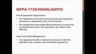 NFPA Standard Snapshot 1720 [upl. by Giuditta]