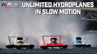 H1 Unlimited Hydroplanes in Slow Motion 2023 TriCities and Seattle [upl. by Hsinam]