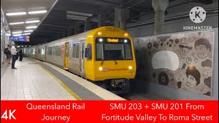 Queensland Rail Journey  SMU 203  SMU 201 From Fortitude Valley To Roma Street [upl. by Gery]