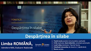 DESPĂRȚIREA ÎN SILABE  limba română  Evaluare Națională Admitere în MAI  tematica nouă [upl. by Hairehcaz659]