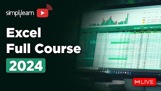 🔥 Excel Full Course  Microsoft Excel Training On 🔴LIVE  Advanced Excel For Beginners  Simplilearn [upl. by Akenit917]