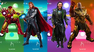 Iron Man 🆚 Thanos 🆚 Thor 🆚 Loki  SuperHeroes Tiles Top [upl. by Emmeline]