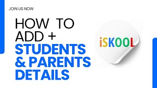 How to Manage Student amp Parent Details in iSkool ERP 2025 [upl. by Nedap]