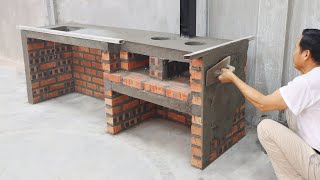 Building a wood stove from red bricks is amazing [upl. by Idonna]