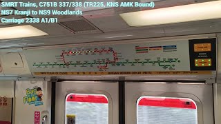 KNS AMK Bound SMRT Trains  KNS C751B 337338 Kranji → Woodlands [upl. by Wildee985]