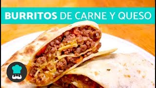 Burritos de CARNE Y QUESO  Cómo hacer burritos de carne y queso FÁCILES PASO A PASO [upl. by Wulf]