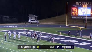 Whitefield Academy vs Mount Vernon Varsity Football [upl. by Yraeg]