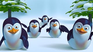 Five Little Penguins Song  More Funny Cute 3D Baby Penguin Songs by FunForKidsTV [upl. by Yort]