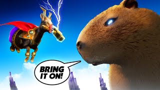 INSANE Goat Tries to Battle GIANT CAPYBARA  Goat Simulator 3 DLC [upl. by Vokay]