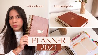 MEU PLANNER PERFEITO 2024  CAPA COURO TOUR COMPLETO E [upl. by Jolda]