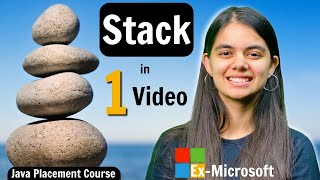 Stack Data Structure in One Video  Java Placement Course [upl. by Ilek]