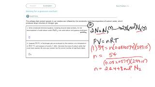 Aleks Solving for a gaseous reactant [upl. by Nosduh]