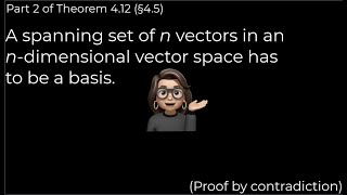 A Spanning Set of n Vectors in an ndimensional Vector Space [upl. by Omora]