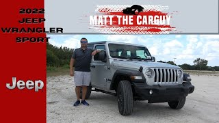 Is the cheapest 2022 Jeep Wrangler Sport a good trim to buy Walk around review and test drive [upl. by Kaczer]