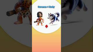 CAVEMAN and HUSKY🔥🔥  Incredible Fusion animashgame hybrids trendingshorts [upl. by Alviani]