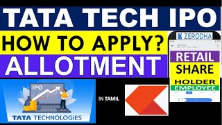 How to apply Tata Technologies IPO through ZeroDha in Tamil  Kite  FundTalk [upl. by Enautna]